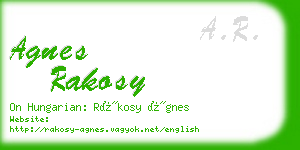 agnes rakosy business card